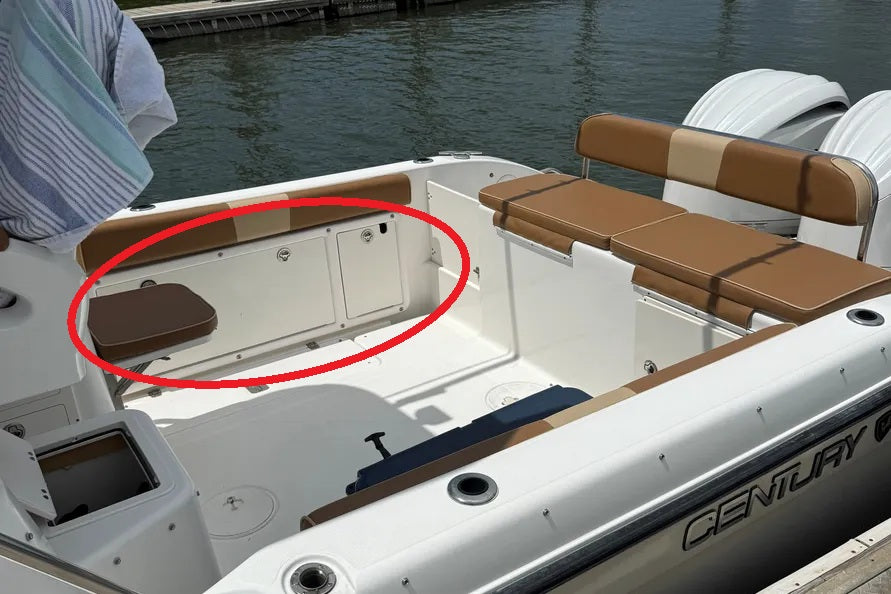 Century Boats 54" Locking Gunwale Rod Holder and Storage Box Pair Port 54100436 Starboard 54100437