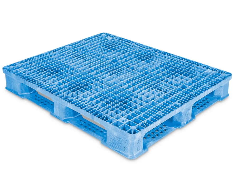 Uline 48 x 40 Blue Rackable Plastic Pallet 10 Pack H-1212BLU