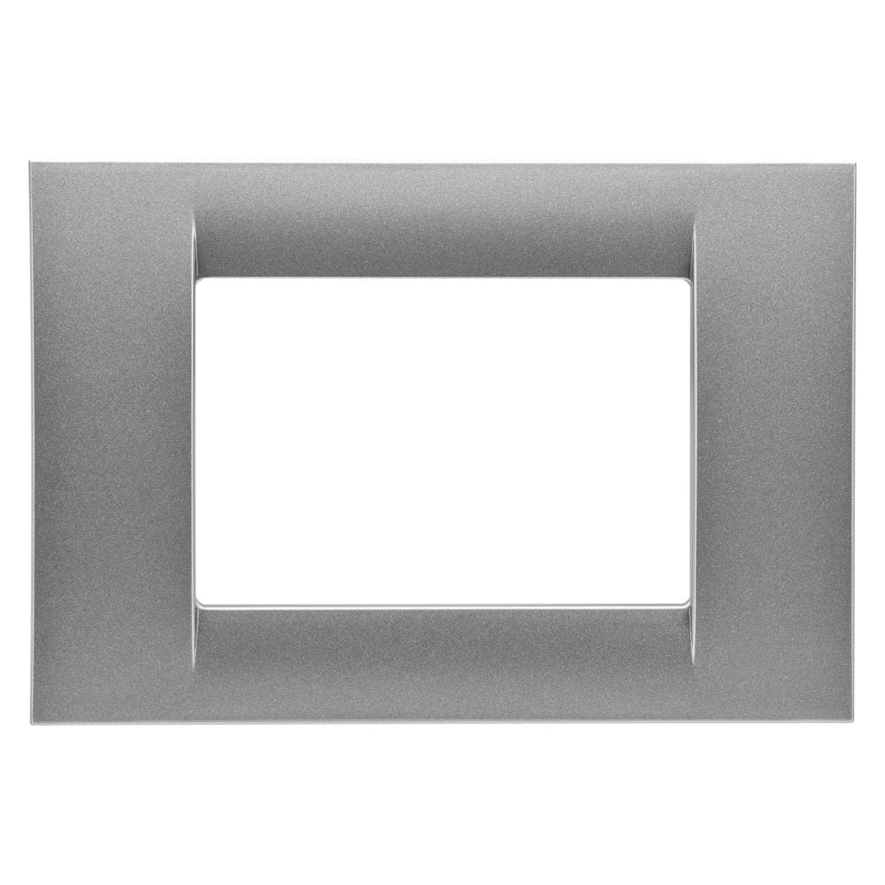 Gewiss 2 Gang Metallic Titanium Finishing Plate GW22283