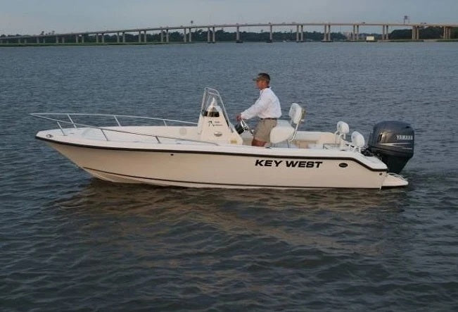 Key West Boats 186 CC w/ T-Top Sunbrella Mediterranean Blue Tweed Mooring Cover BC-186CCTOPA18