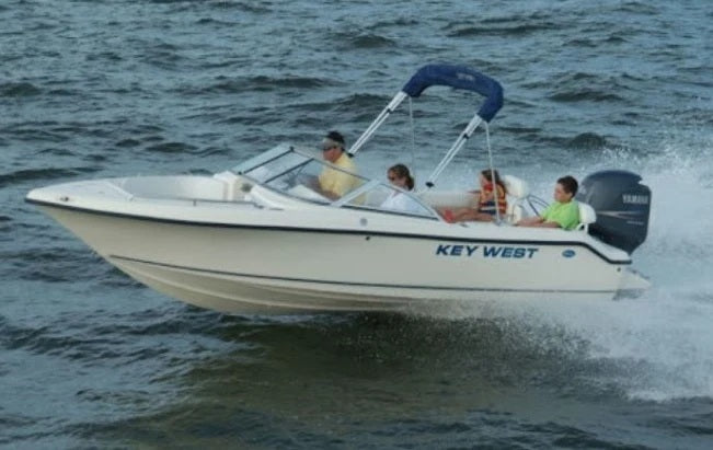 Key West Boats 186 DC Sunbrella Jet Black Tweed Cockpit Cover 2732C