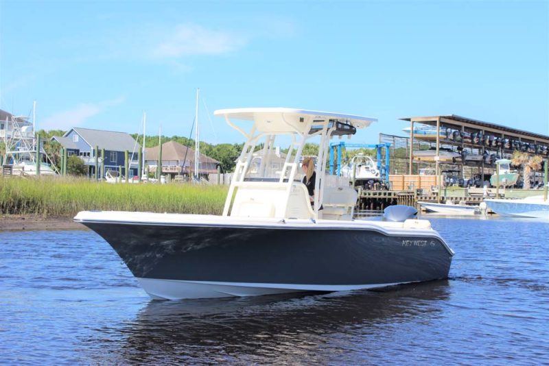 Key West Boats 239 FS CC w/ Hard T-Top Silver Grey Mooring Cover 2769THM