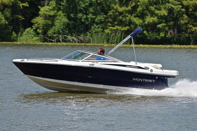 Monterey Boats 186 Montura Bowrider Sunbrella Linen Tweed Cockpit Cover IN1-60600-A97