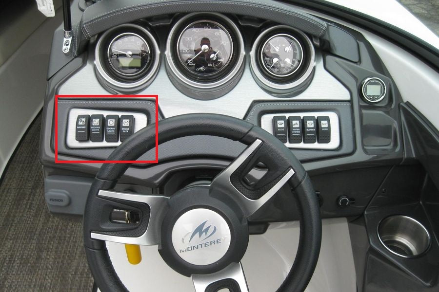 Monterey Boats 218SS / 238SS Port Side Zebra Grain Rocker Switch Panel Blank 570786-01-003