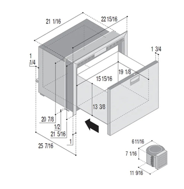 Vitrifrigo Marine Stainless Steel Drawer Refrigerator (Includes Compressor) DW100RXP4-EF-2
