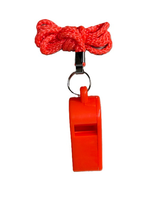 Orange Emergency Safety Whistle with Lanyard